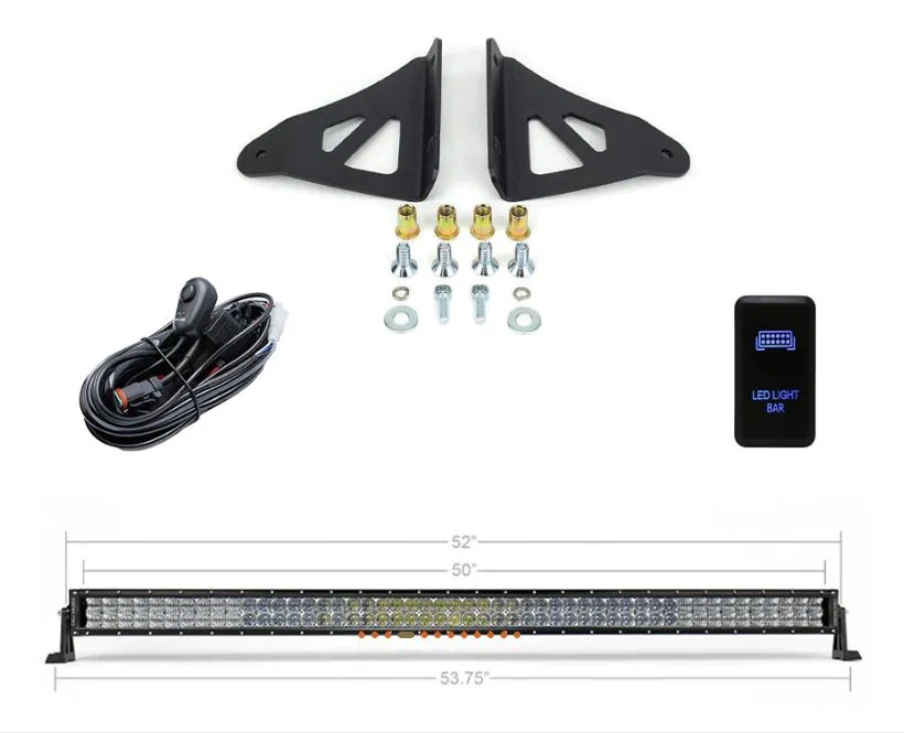 CR2465 – CALI RAISED Light Bar, LED 52 Inch Length 100 5D Optic OSRAM 5 Watt LED 500 Watt Combo Beam 50000 Lumens Cle...